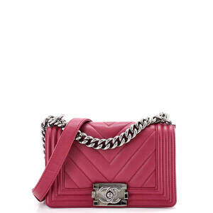 Chanel Small Boy Flap Bag Chevron Calfskin